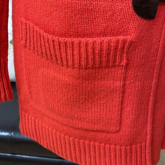 Ralph Lauren Orange Hooded Toggle Front lambswool blend Long Cardigan Size S - Picture 8 of 13